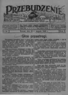 Przebudzenie: tygodnik poświęcony obronie interesów robotników rolnych i leśnych. Organ Związku Robotników Rolnych i Leśnych ZZP. 1928.08.23 R.10 Nr34