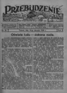 Przebudzenie: tygodnik poświęcony obronie interesów robotników rolnych i leśnych. Organ Związku Robotników Rolnych i Leśnych ZZP. 1928.08.29 R.10 Nr35