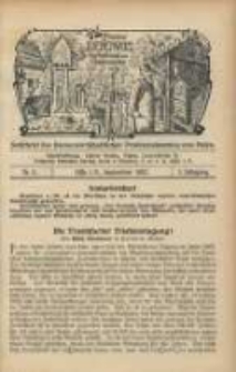 Posener Bienenwirt: Gartenfreund und Kleintierz&uuml;chter: Zeitschrift des Bienenwirtschaftlichen Provinzialvereins von Posen 1907.09 Jg.1 Nr9