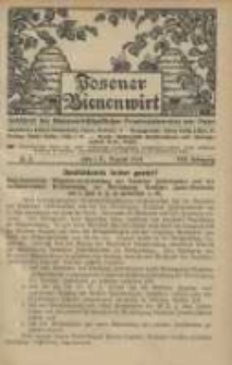 Posener Bienenwirt: Zeitschrift des Bienenwirtschaftlichen Provinzialvereins von Posen 1914.08 Jg.8 Nr8