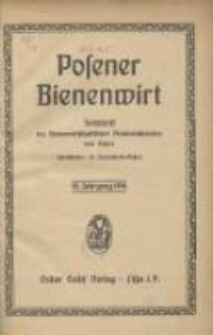 Posener Bienenwirt: Zeitschrift des Bienenwirtschaftlichen Provinzialvereins von Posen 1916.01 Jg.10 Nr1