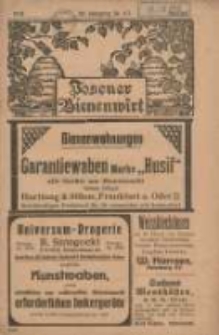 Posener Bienenwirt: Zeitschrift des Bienenwirtschaftlichen Provinzialvereins von Posen 1918.06/07 Jg.12 Nr6/8