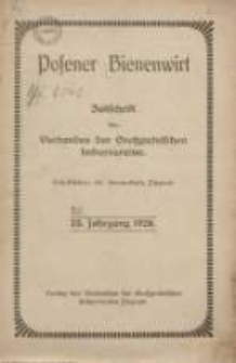 Posener Bienenwirt: Zeitschrift des Großpolnischen Imkerverbandes Poznań 1926.01 Jg.20 Nr1