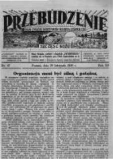 Przebudzenie: organ Związku Robotników Rolnych i Leśnych ZZP. 1930.11.20 R.12 Nr47