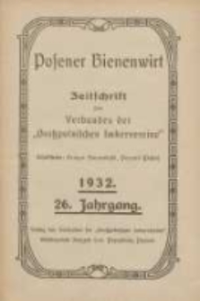 Posener Bienenwirt: Zeitschrift des Verbandes der Großpolnischen Imkervereine 1932.01 Jg.26 Nr1