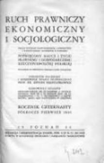 Ruch Prawniczy Ekonomiczny i Socjologiczny: organ Wydziału Prawno-Ekonomicznego Uniwersytetu i Wyższej Szkoły Handlowej w Poznaniu: poświęcony nauce i życiu prawnemu i gospodarczemu Rzeczypospolitej Polskiej 1934 R.14 I półrocze