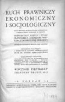 Ruch Prawniczy Ekonomiczny i Socjologiczny: organ Wydziału Prawno-Ekonomicznego Uniwersytetu i Wyższej Szkoły Handlowej w Poznaniu: poświęcony nauce i życiu prawnemu i gospodarczemu Rzeczypospolitej Polskiej 1935 R.15 II półrocze