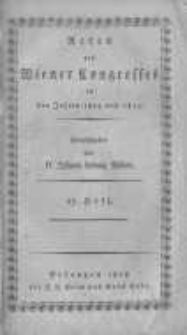 Acten des Wiener Congresses in den Jahren 1814 und 1815. H.27