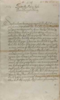 Bernard Macieiowski biskup krakowski do króla Zygmunta III, Bożencin 16.11.1601