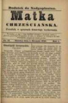 Matka Chrześciańska: poradnik w sprawach domowego wychowania: dodatek do "Nadgoplanina".1890.08.01.No.15
