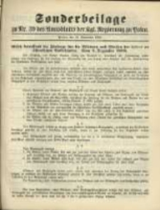 Sonder- Beilage zu Nr. 39 des Amtsblatt der Kgl. Regierung zu Posen