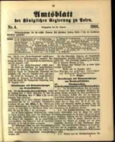 Amtsblatt der K&ouml;niglichen Regierung zu Posen. 1901.01.22 Nro.4