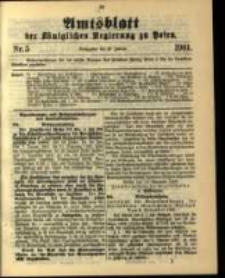 Amtsblatt der K&ouml;niglichen Regierung zu Posen. 1901.01.29 Nro.5