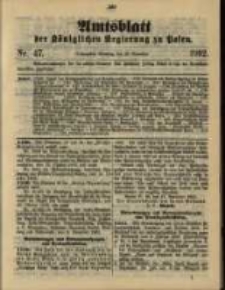 Amtsblatt der Königlichen Regierung zu Posen. 1902.11.25 Nro.47