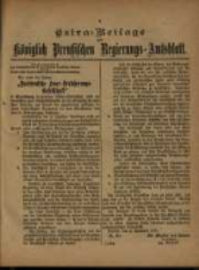 Extra=Beilage zum Königlich Preu ßichen Regierung= Amtsblatt