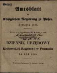 Wykaz urządzeń i obwieszczeń w Dzienniku Urzędowym Królewskiej Regencyi w Poznaniu od Numeru 1. (dnia 6. Stycznia) do włącznie Numeru 26. (dnia 28. Czerwca) 1846 zawartych.