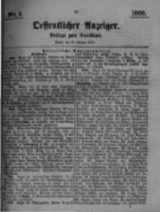 Oeffentlicher Anzeiger. Beilage zum Amtsblatt. Nr.4. 1885
