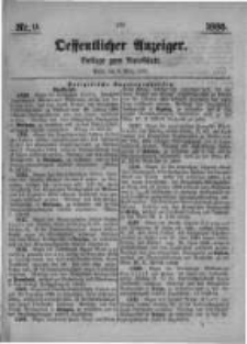 Oeffentlicher Anzeiger. Beilage zum Amtsblatt. Nr.9. 1885