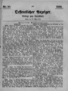 Oeffentlicher Anzeiger. Beilage zum Amtsblatt. Nr.10. 1885