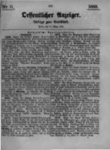 Oeffentlicher Anzeiger. Beilage zum Amtsblatt. Nr.11. 1885