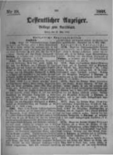 Oeffentlicher Anzeiger. Beilage zum Amtsblatt. Nr.19. 1885