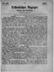 Oeffentlicher Anzeiger. Beilage zum Amtsblatt. Nr.20. 1885