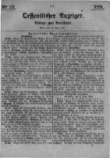 Oeffentlicher Anzeiger. Beilage zum Amtsblatt. Nr.25. 1885