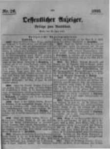 Oeffentlicher Anzeiger. Beilage zum Amtsblatt. Nr.26. 1885
