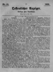 Oeffentlicher Anzeiger. Beilage zum Amtsblatt. Nr.28. 1885