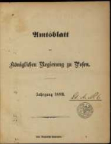 Amtsblatt der Königlichen Regierung zu Posen. 1889.01.01 Nro.1