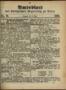 Amtsblatt der Königlichen Regierung zu Posen. 1889.03.19 Nro.12