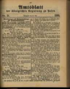 Amtsblatt der K&ouml;niglichen Regierung zu Posen. 1889.05.21 Nro.21