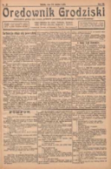 Orędownik Grodziski: niezależne pismo dla rodzin polskich powiatu grodziskiego i nowotomyskiego : organ centralny dla miast: Grodziska, Opalenicy, Buku, Nowego Tomyśla, Zbaszynia i Lwówka 1925.03.14 R.7 Nr21