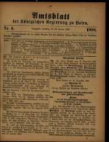 Amtsblatt der Königlichen Regierung zu Posen. 1908.01.28 Nro.4
