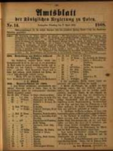 Amtsblatt der Königlichen Regierung zu Posen. 1908.04.07 Nro.14