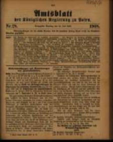 Amtsblatt der Königlichen Regierung zu Posen. 1908.07.14 Nro.28