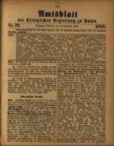 Amtsblatt der Königlichen Regierung zu Posen. 1908.09.29 Nro.39