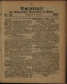 Amtsblatt der Königlichen Regierung zu Posen. 1880.11.23 Nro.47