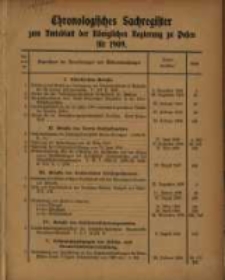 Chronologisches Sachregister zum Amtsblatt der Königlichen Regierung zu Posen für 1909