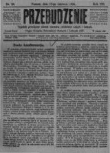 Przebudzenie: tygodnik poświęcony obronie interesów robotników rolnych i leśnych. Organ Związku Robotników Rolnych i Leśnych ZZP. 1926.06.17 R.8 Nr24