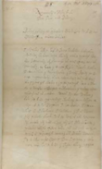 List Jana Dymitra Solikowskiego arcybiskupa lwowskiego do króla Zygmunta III, Zamość 28.08.1599