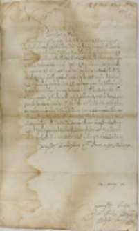 List Jana Firleia do króla Zygmunta III, Lublin 07.05.1601