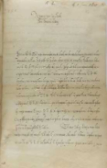 List Stanisława Kostki do króla Zygmunta III, Malbork 01.06.1601