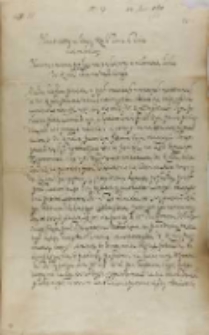 List Jana Firleja do króla Zygmunta III, Lublin 24.06.1601