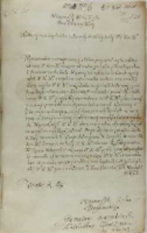 List Stanisława Karnkowskiego arcybiskupa gnieźnieńskiego do króla Zygmunta III, Łowicz 07.11.1601