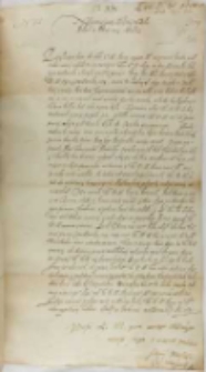 List Stanisława Warszyckiego kasztelana warszawskiego do krola Zygmunta III, Kobryń 20.12.1601