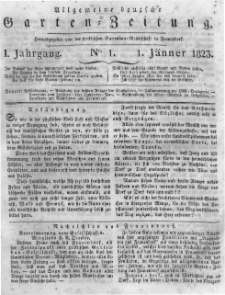 Allgemeine deutsche Garten-Zeitung. 1823.01.01 No.1
