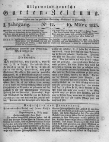Allgemeine deutsche Garten-Zeitung. 1823.03.19 No.12