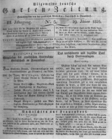 Allgemeine deutsche Garten-Zeitung. 1825.01.29 No.5