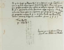 Hieronimus Aurimontanus artium et medicinae doctor, Toruń 07.09.1537
